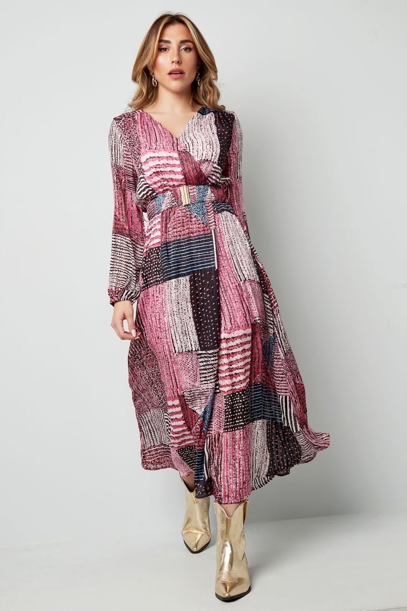 Maxi jurk over de top print blauw