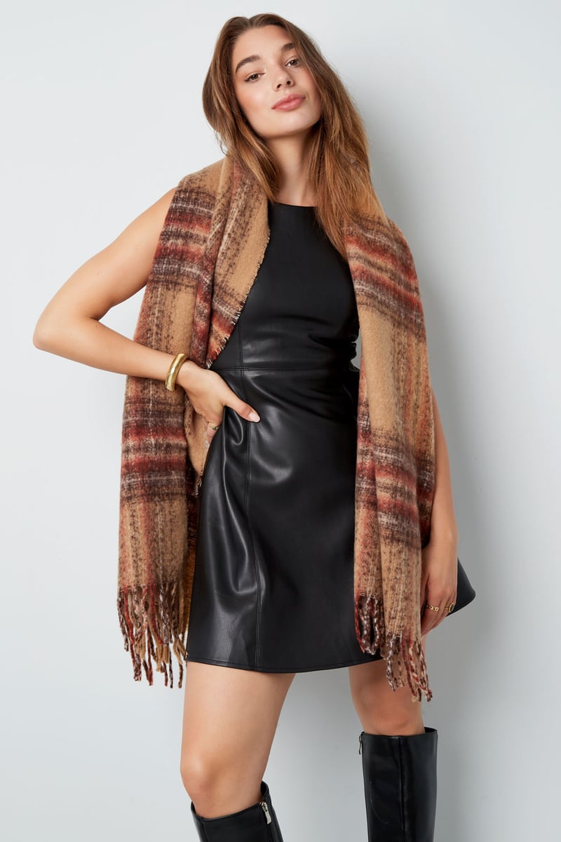 Sjaal kleurrijk streep detail - groen