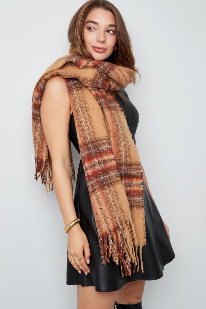 Sjaal kleurrijk streep detail - groen