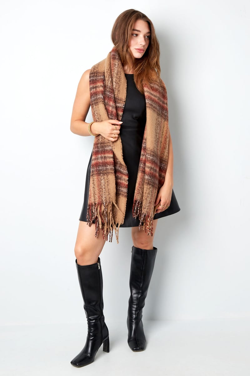 Sjaal kleurrijk streep detail - groen