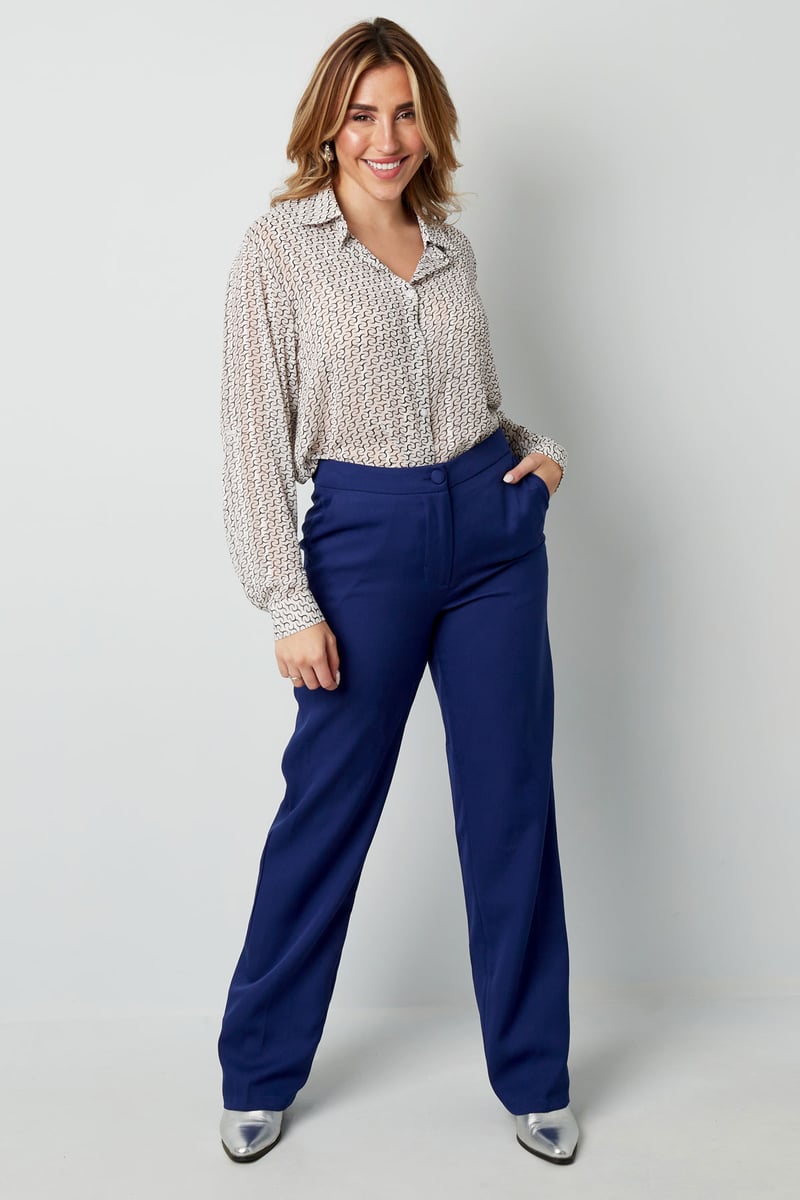 Blouse schakelprint - zwart