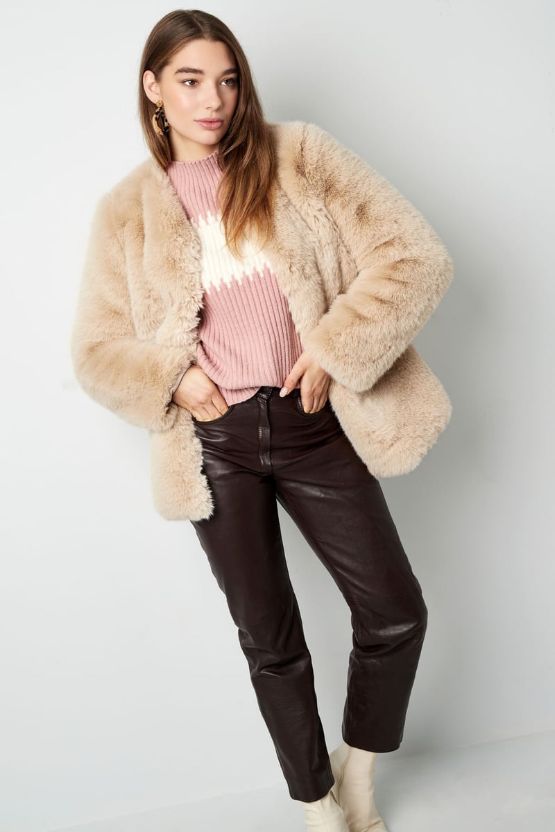 Faux fur jas - donkerblauw