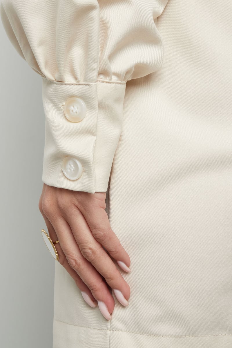 Playsuit met lange mouwen - gebroken wit 