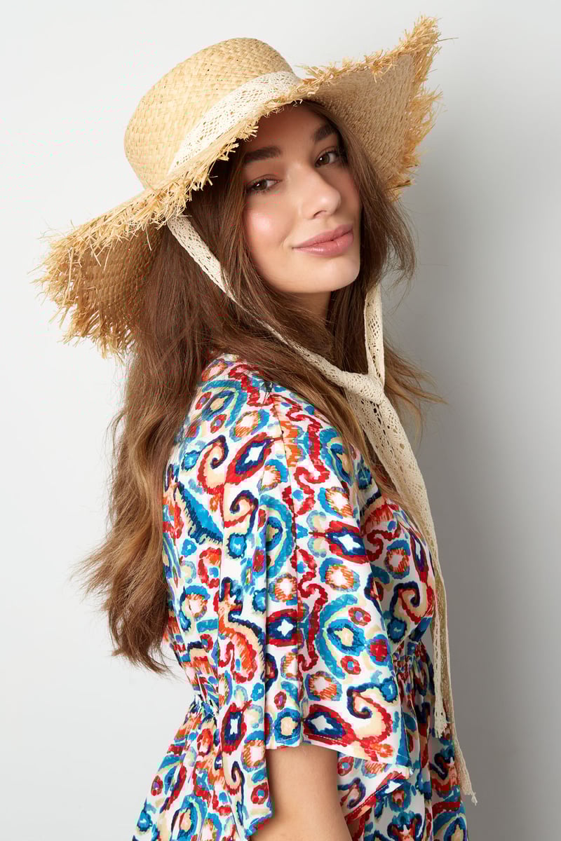 Strand vibe hoed - gebroken wit