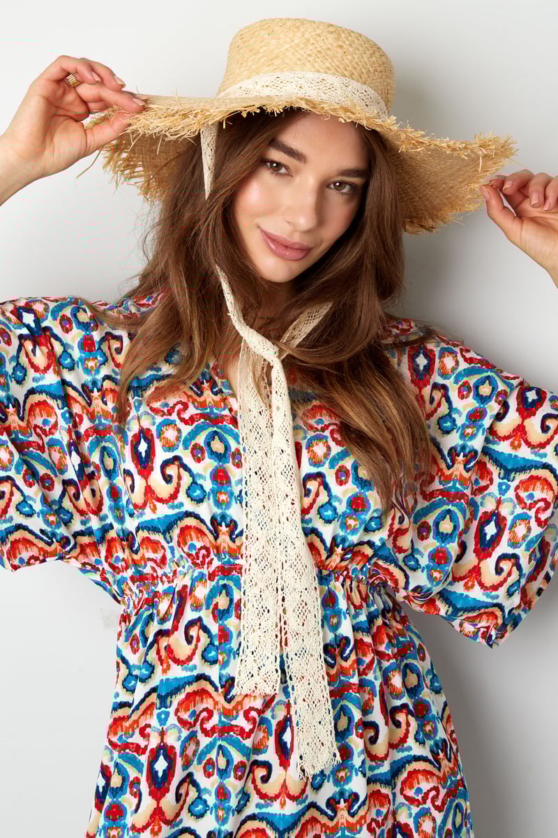 Strand vibe hoed - gebroken wit