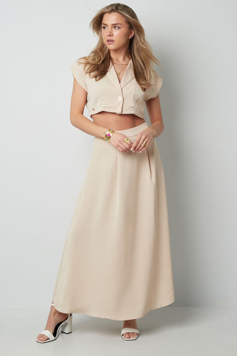 Cropped top met knoop - roze