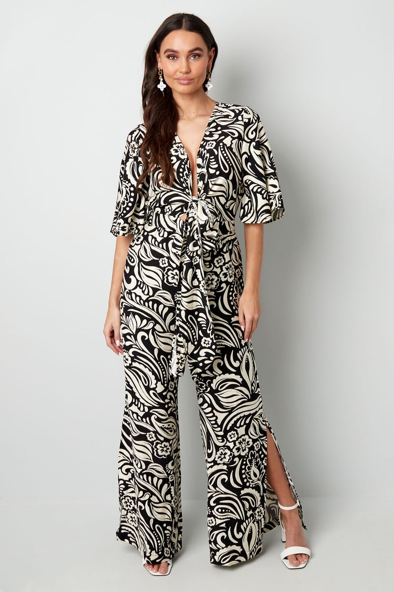Jumpsuit met print - zwart/wit 