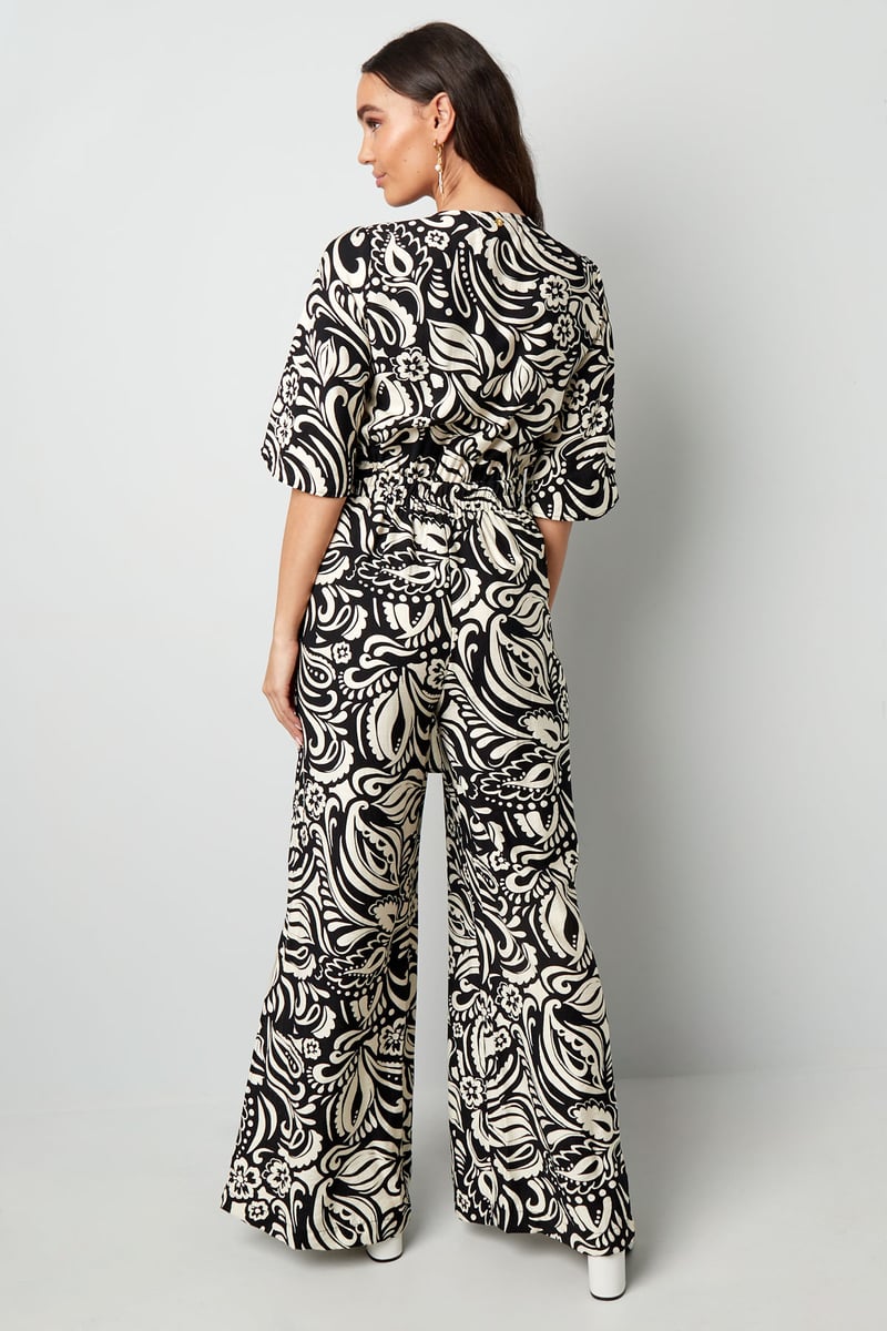 Jumpsuit met print - zwart/wit 