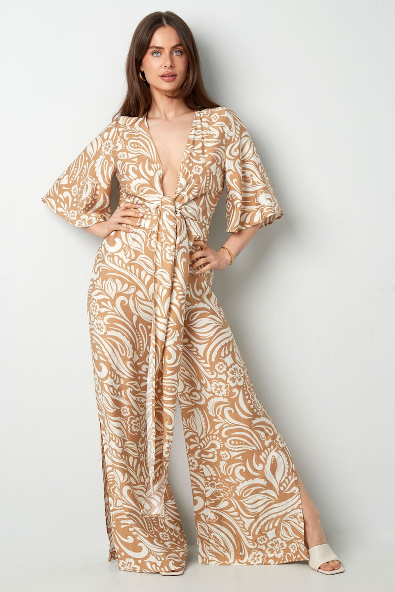 Jumpsuit met print - zwart/wit 