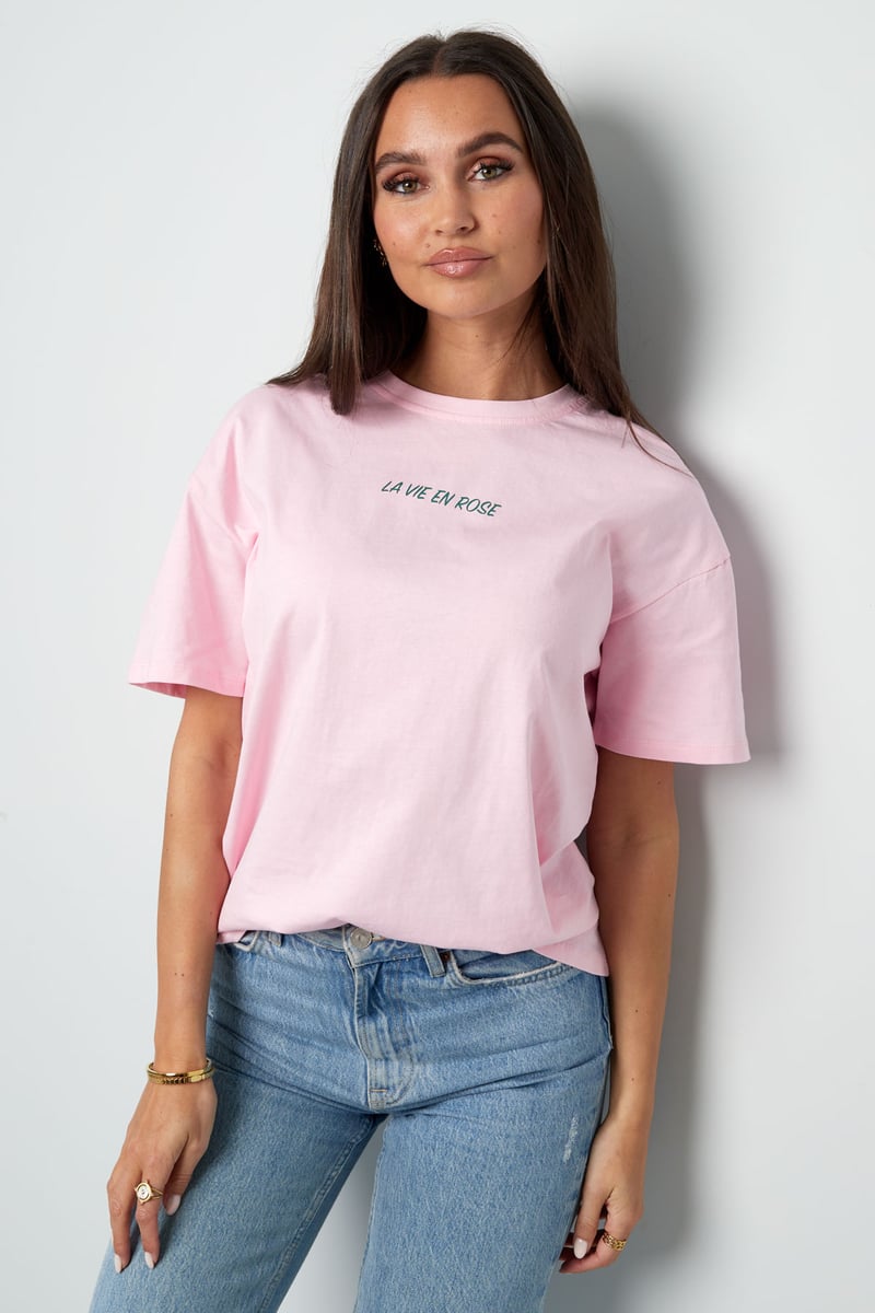T-shirt la vie en rose - donkergrijs