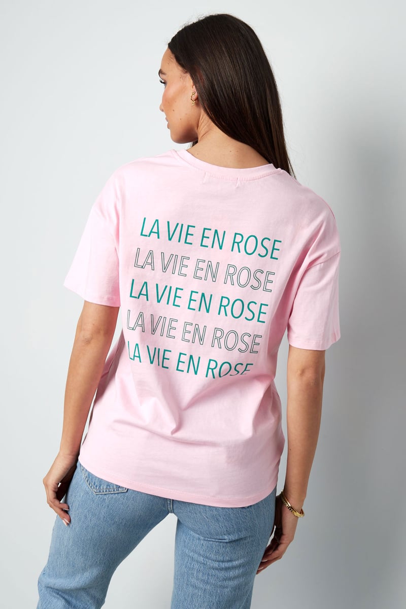 T-shirt la vie en rose - donkergrijs