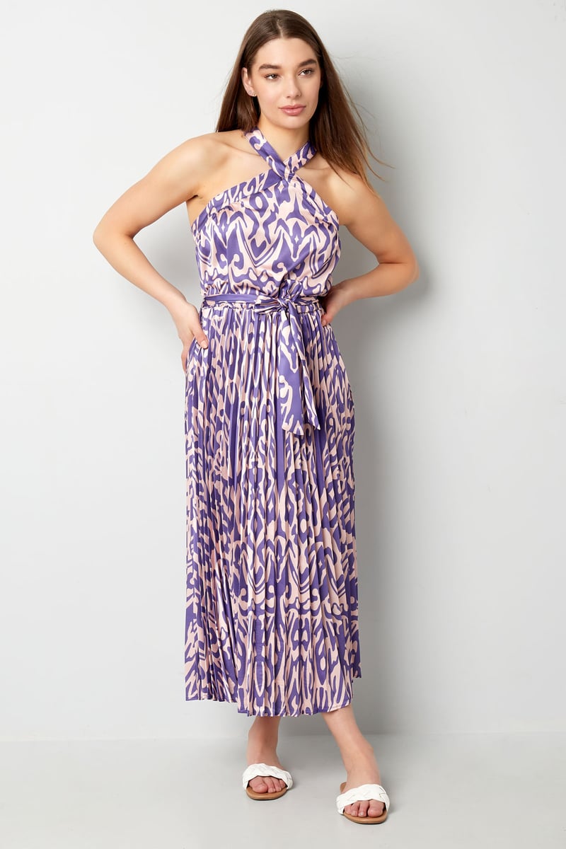 Jurk tropical vibes - fuchsia