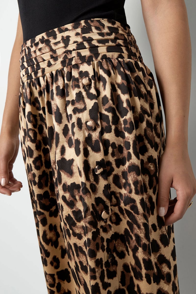Lange panterprint rok - bruin