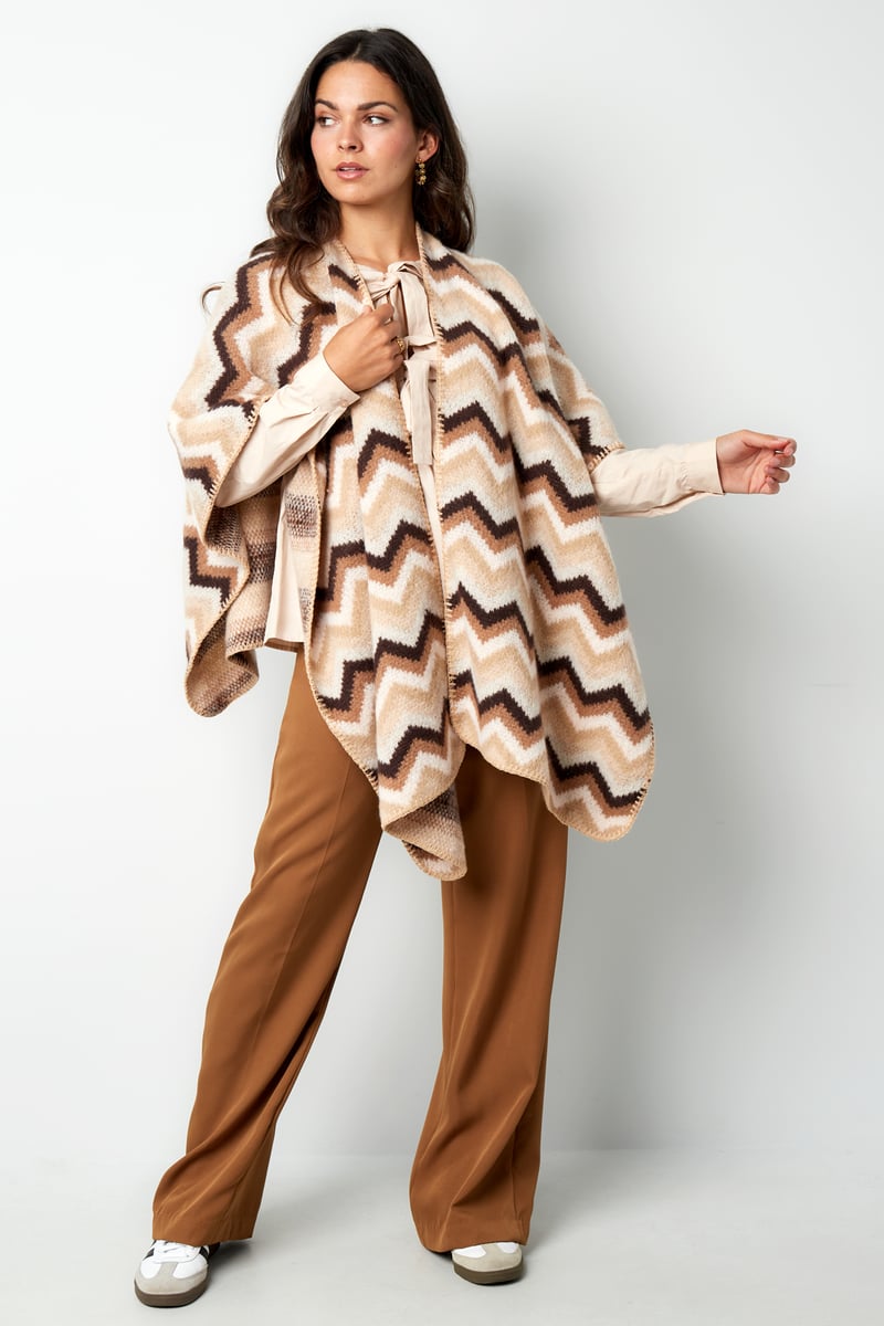 Winter poncho wrapped in warmth -  multi