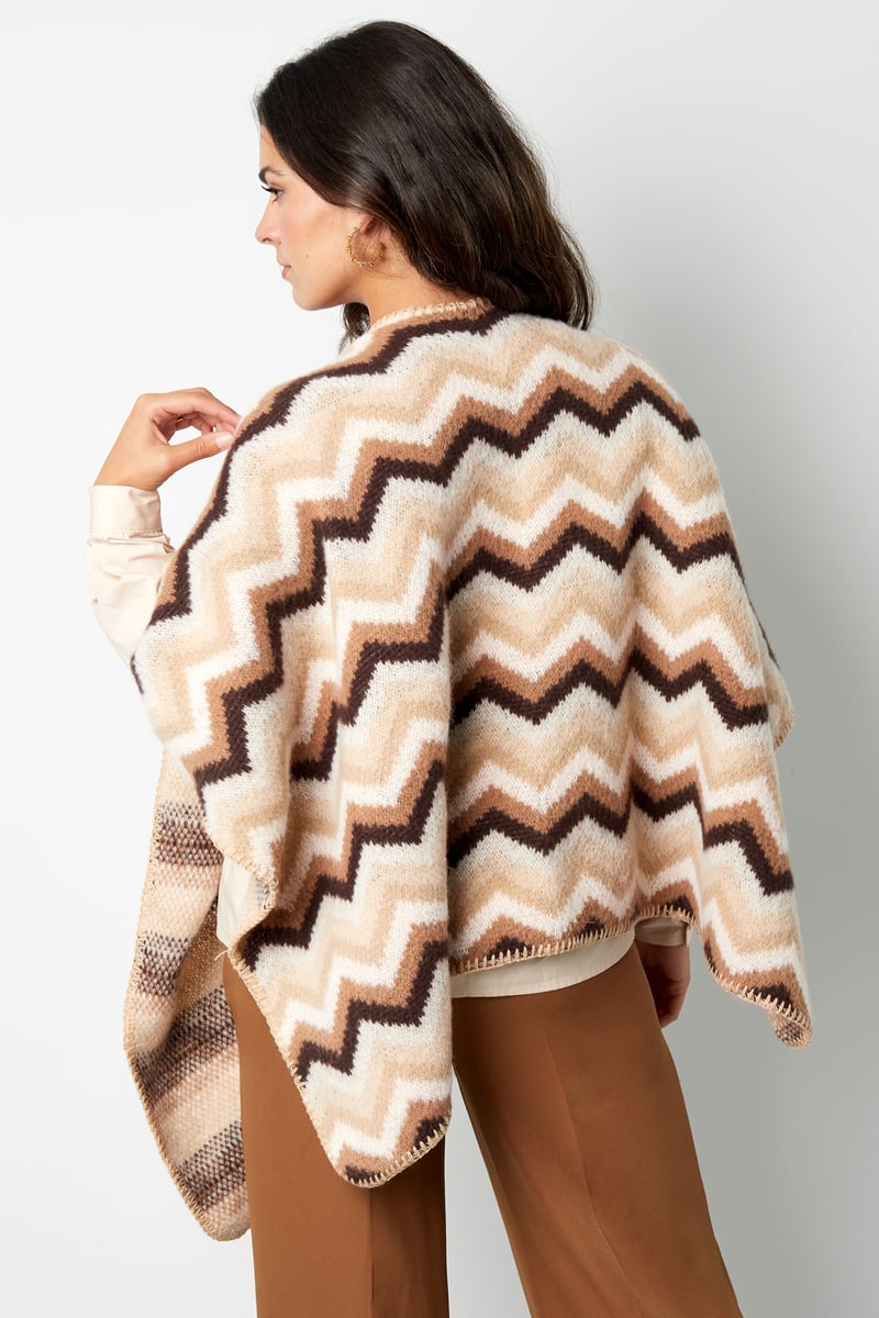Winter poncho wrapped in warmth -  multi