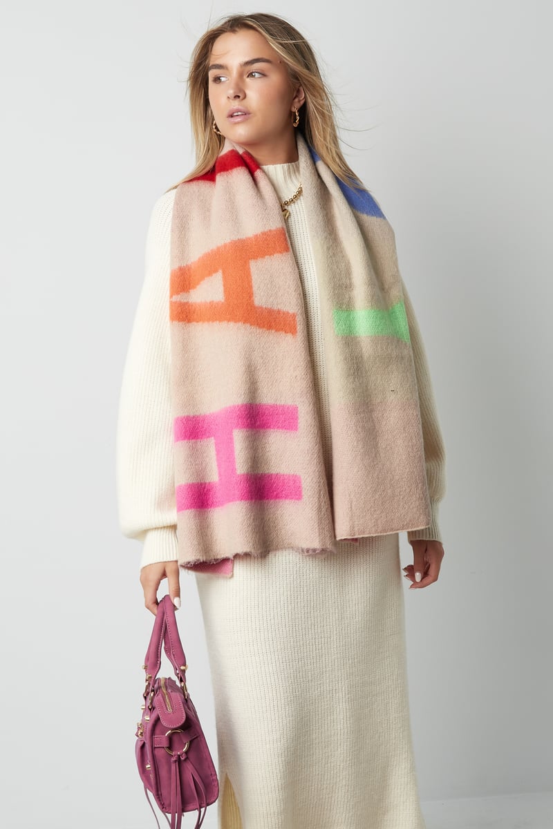 Joyful twist sjaal - zwart multi