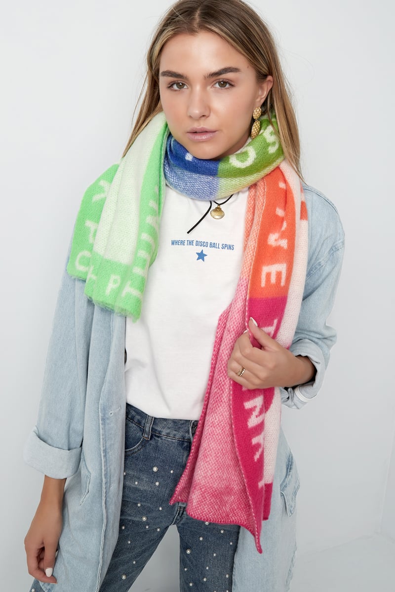 Sjaal smile away - wit multi