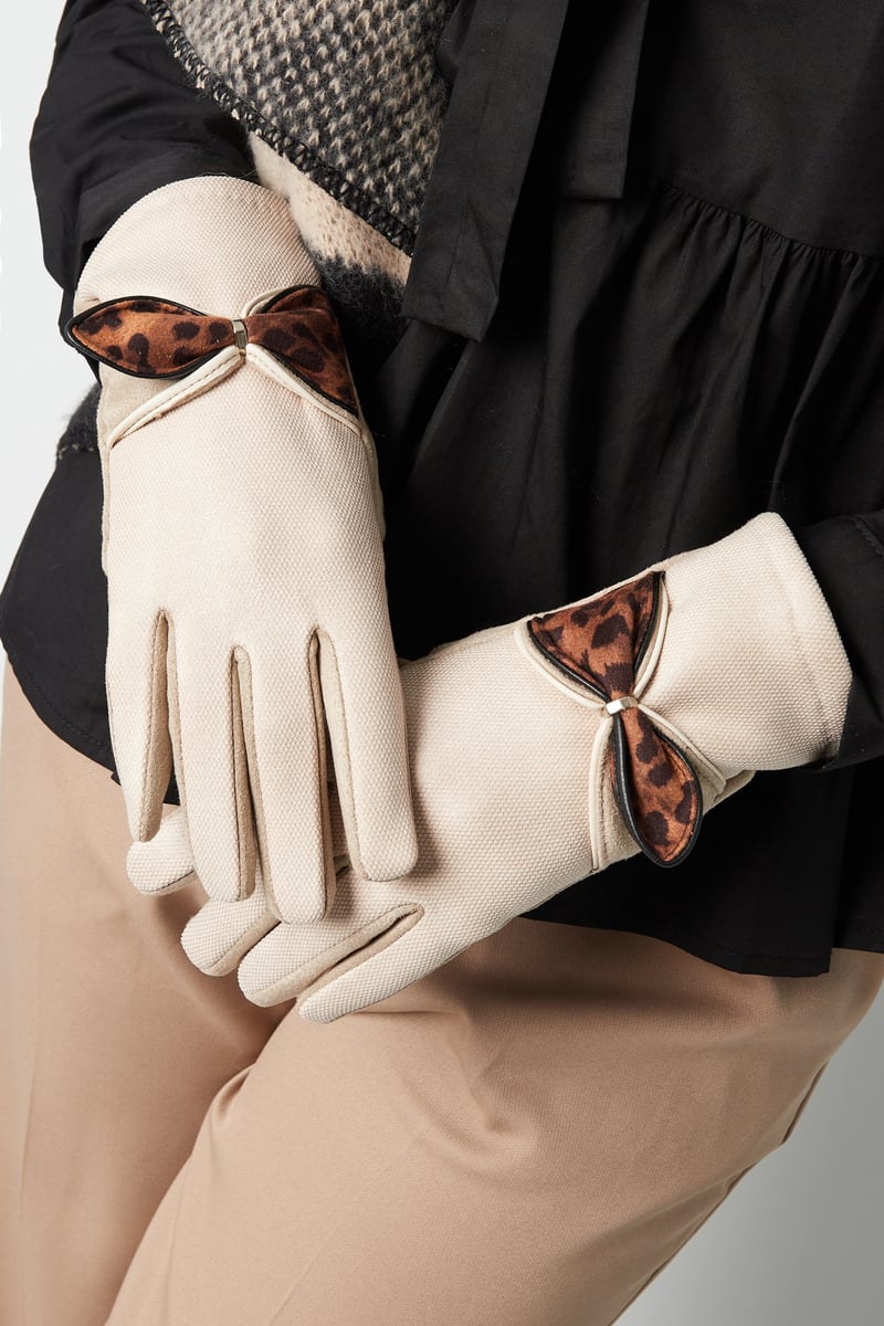 Panter detail handschoenen - zwart