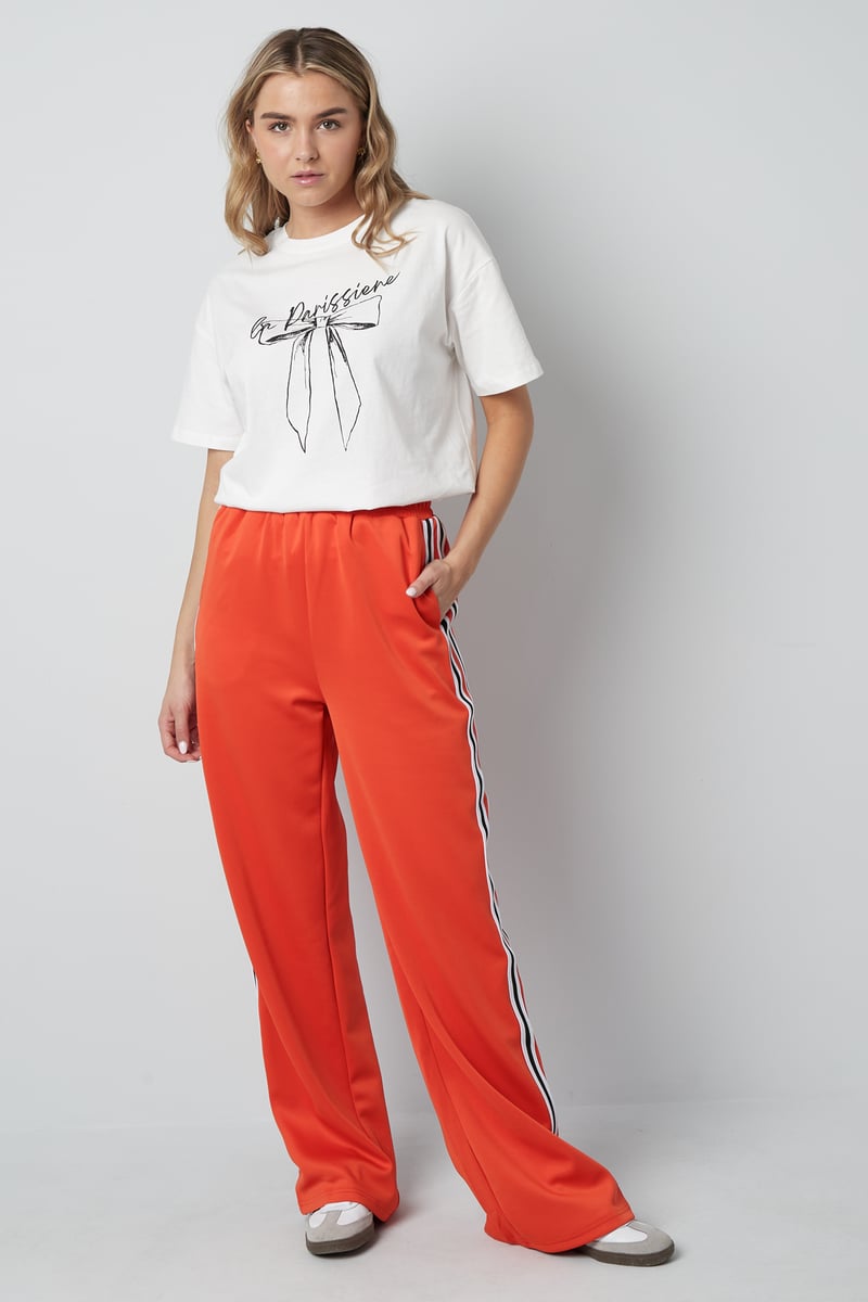 Gestreepte must have broek - rood S