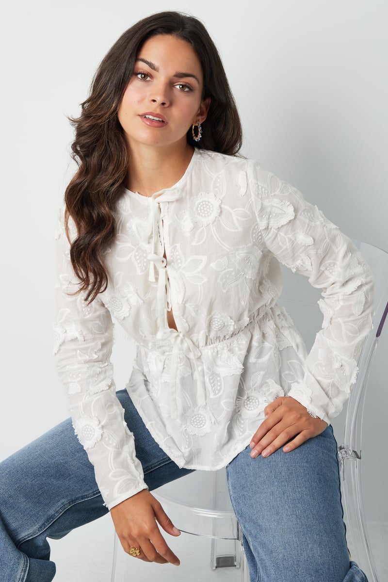 Blossom bow top - zwart