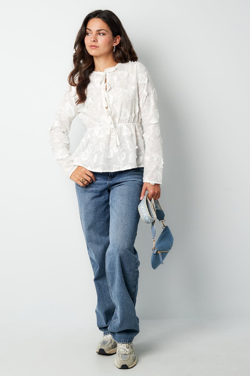 Blossom bow top - zwart