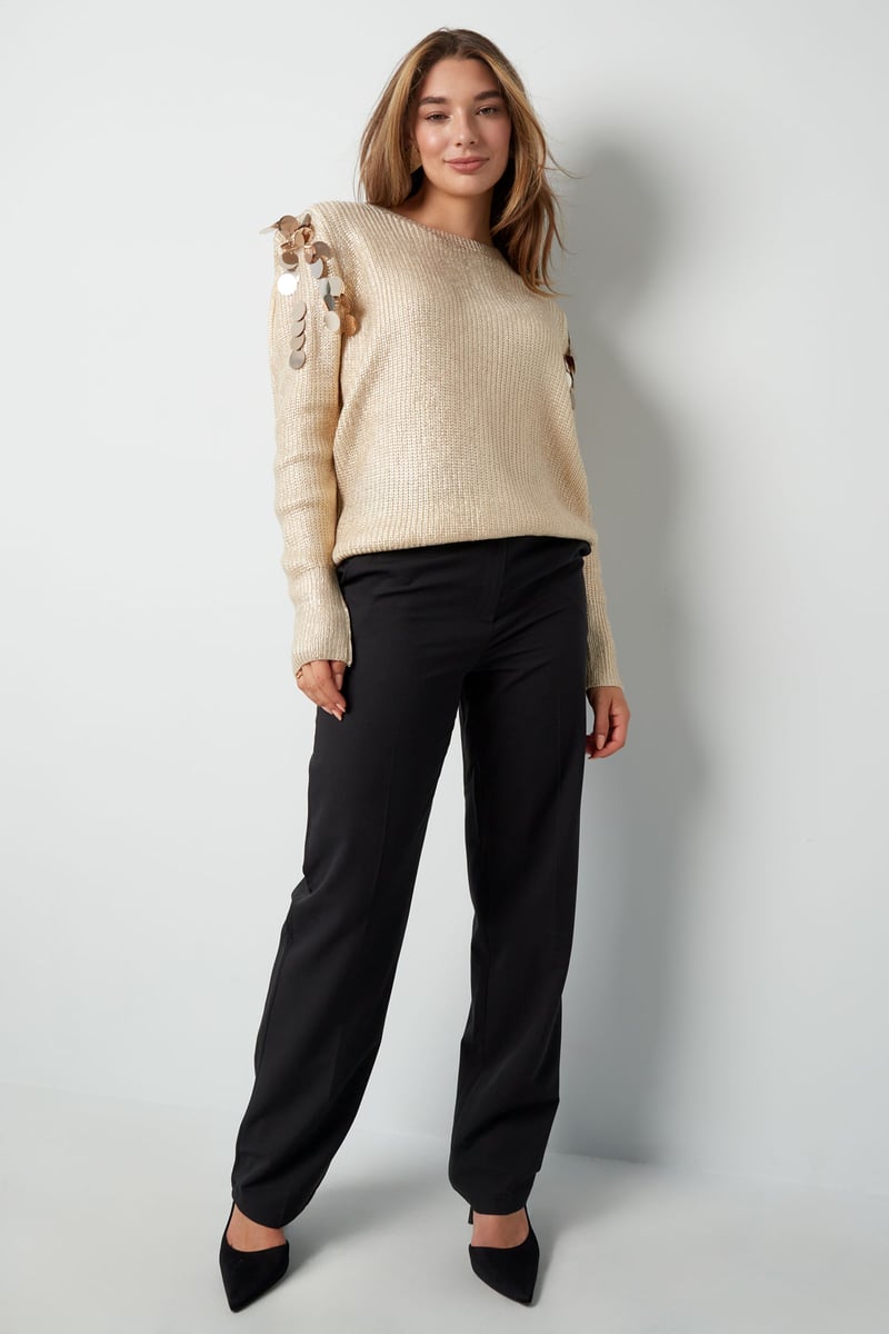 sequin sparkle trui - zwart &amp; 