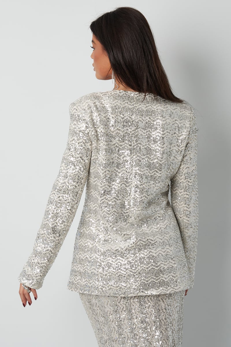 Glitter blazer - zwart