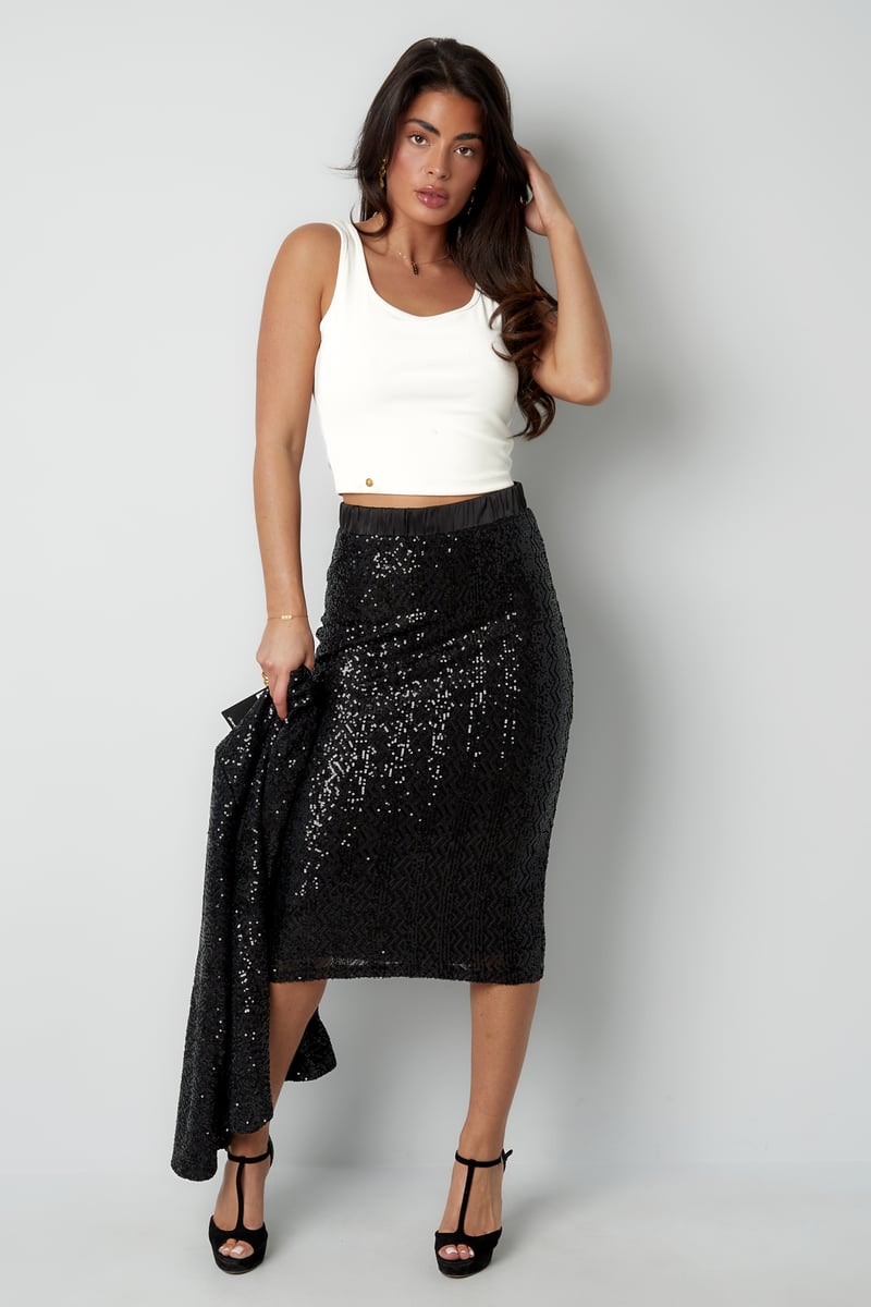 Glitter rok - zwart
