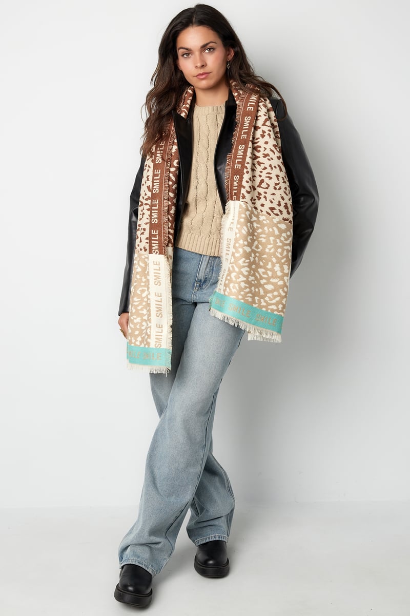Colourful smile sjaal - beige