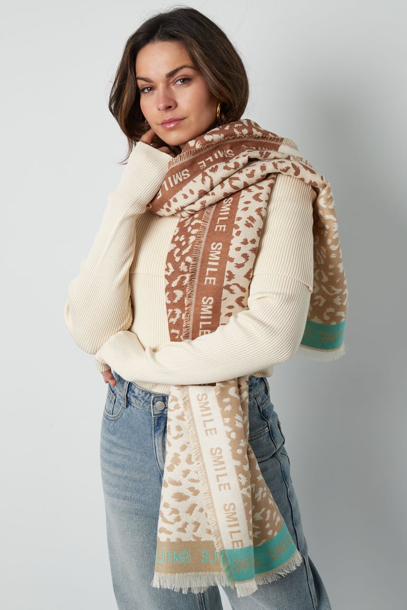 Colourful smile sjaal - beige