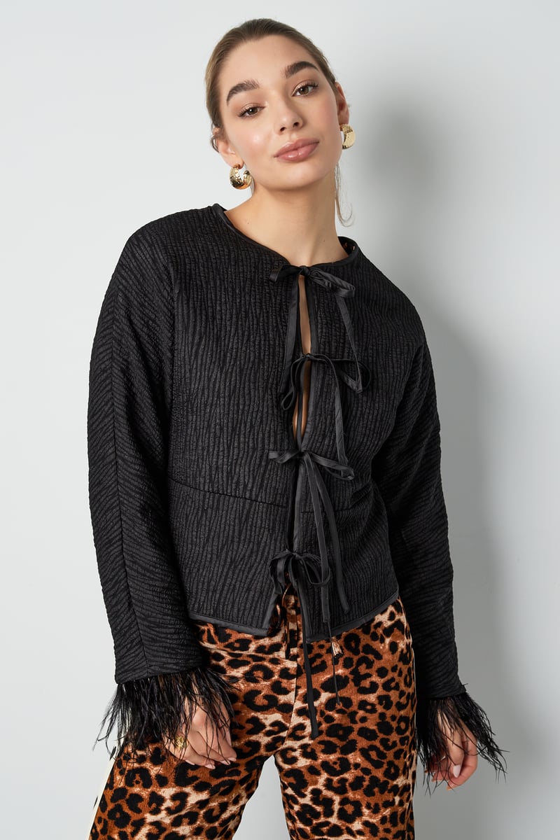 Veren jasje zwart panterprint - zwart