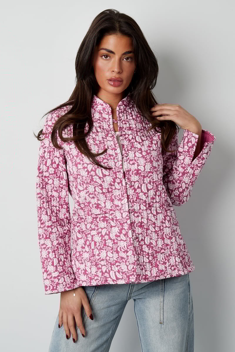 Jas roze print - roze