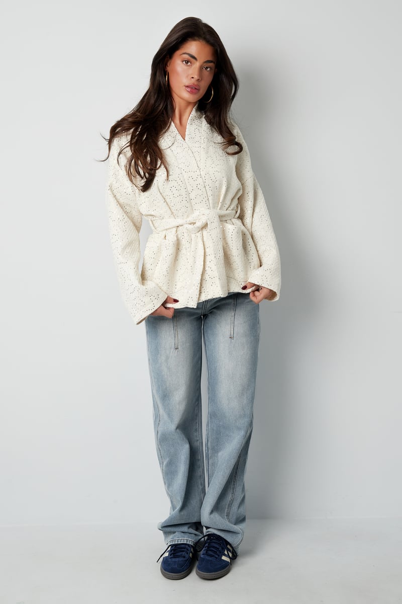 Glitter dream jas - zwart