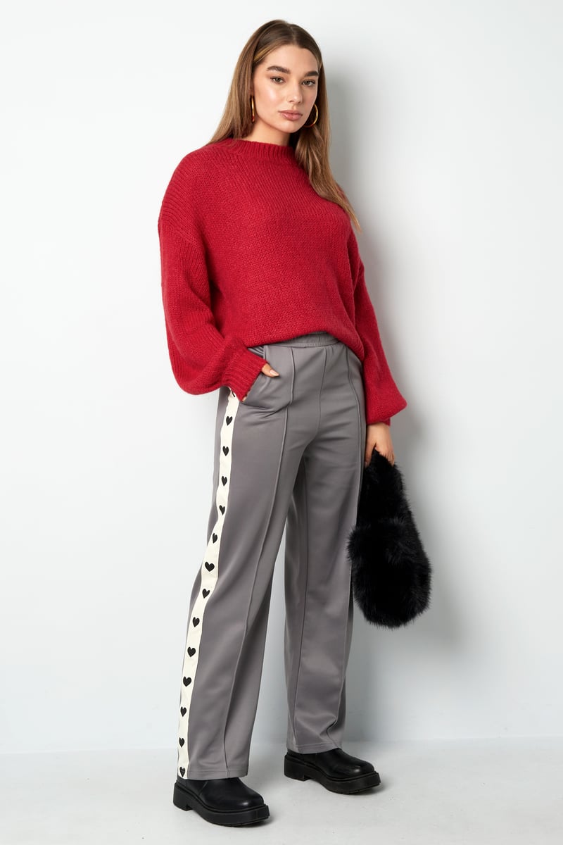 Broek met hartjes zijkant - rood