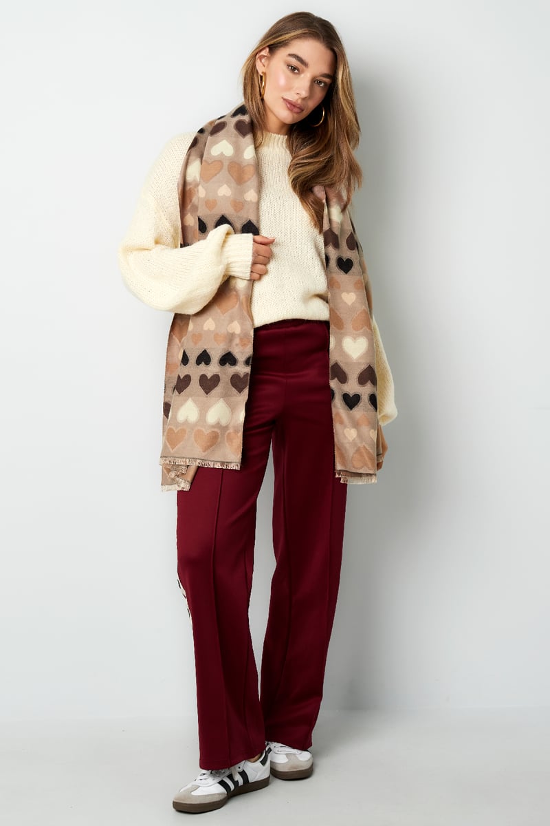 Sjaal hearts all over - fuchsia