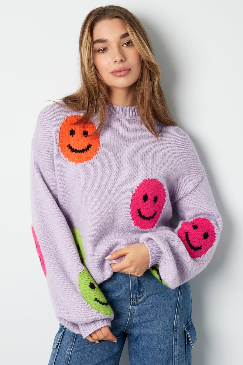 Smiley Knit trui - grijs