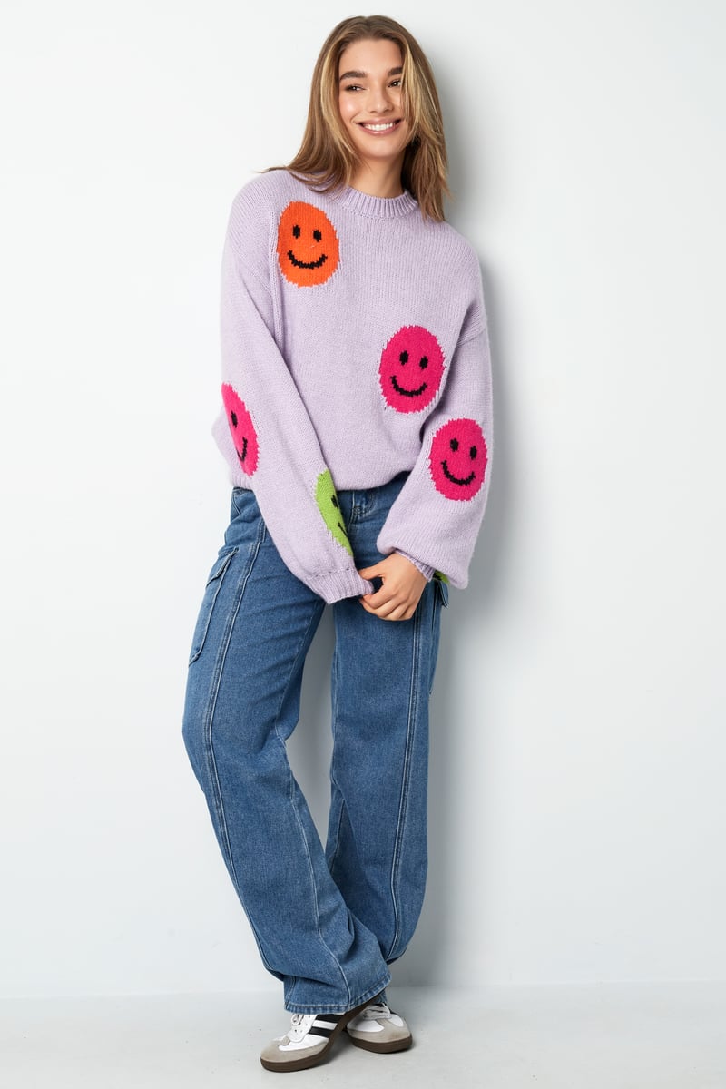 Smiley Knit trui - grijs