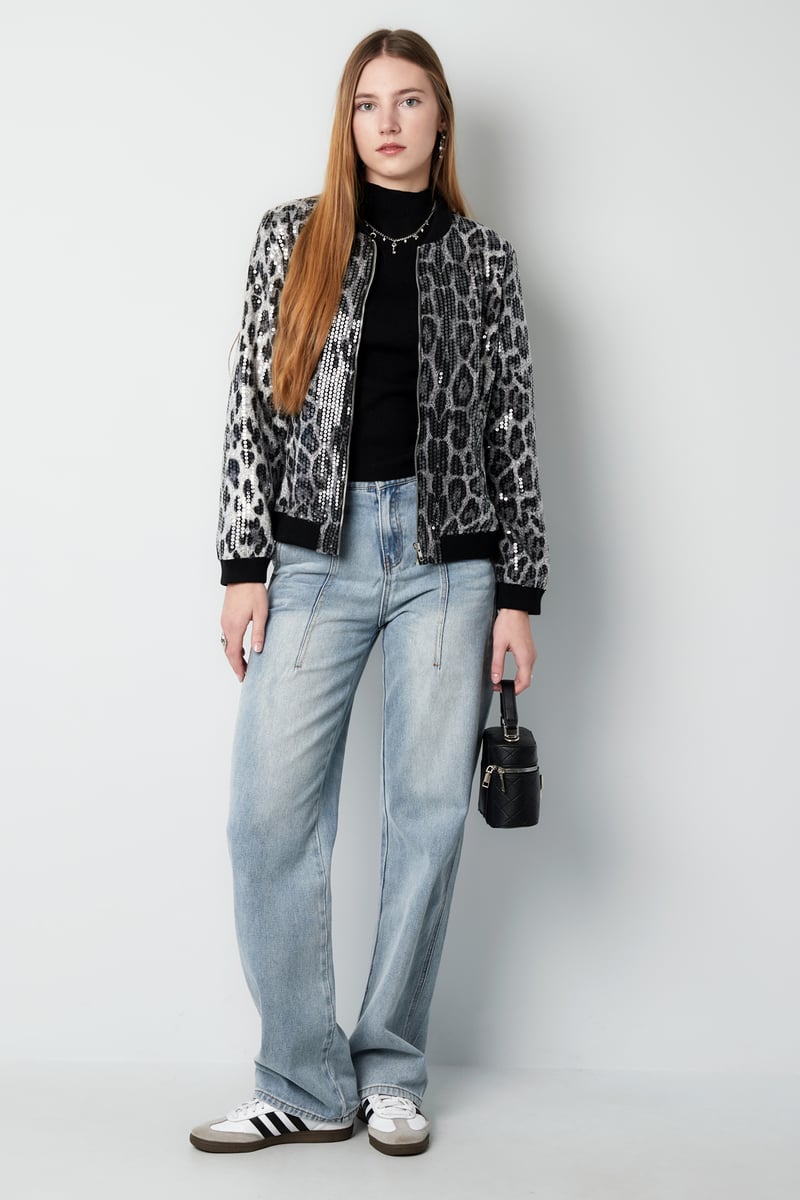 Glitter panter jasje - bruin