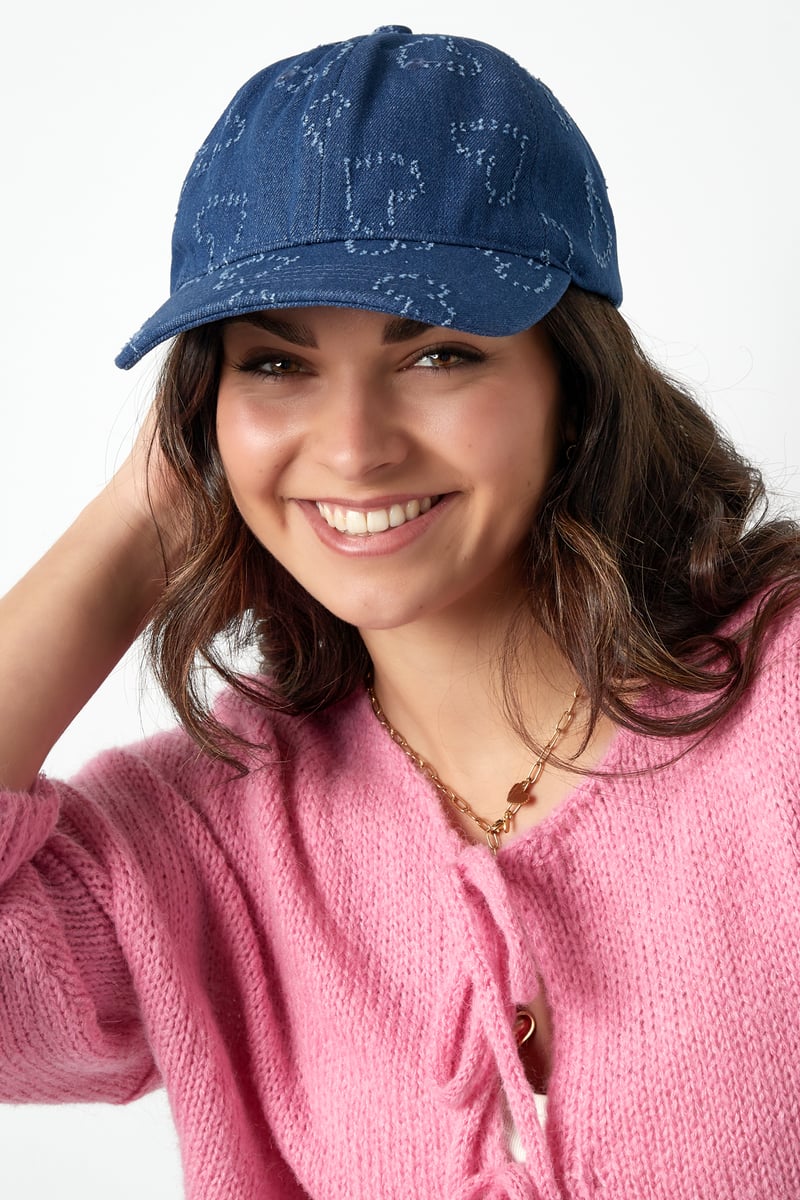 pet met hartjes - donkerblauw