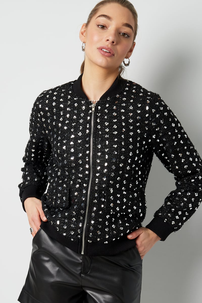 Bomberjack sparkly day - Zwart