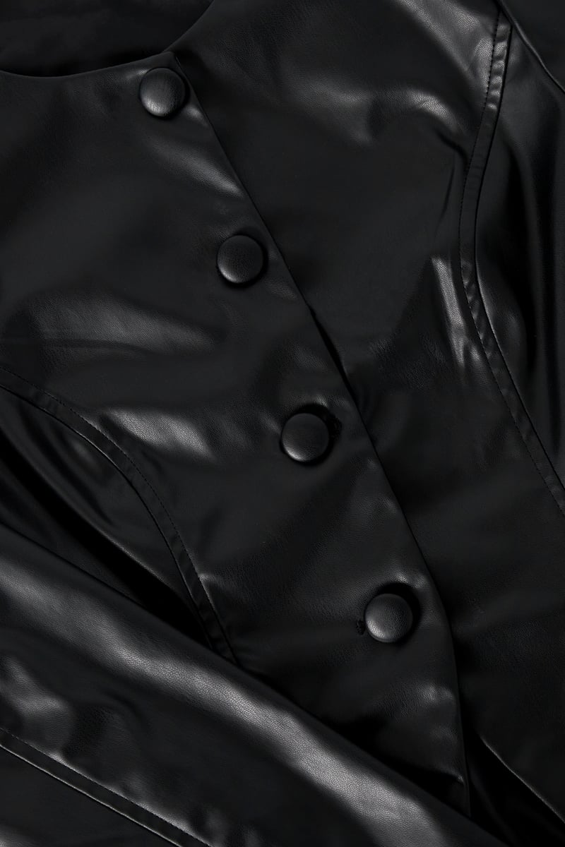 Trendy PU top - Zwart