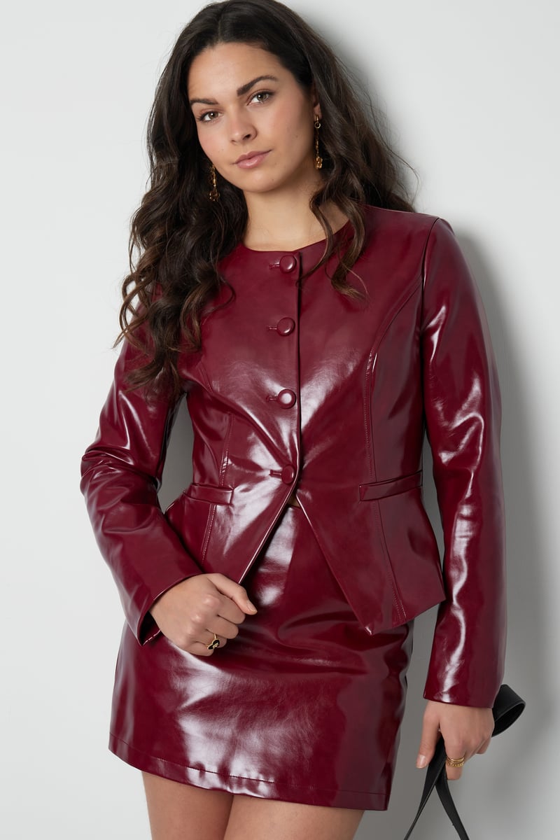 Trendy PU top - Zwart