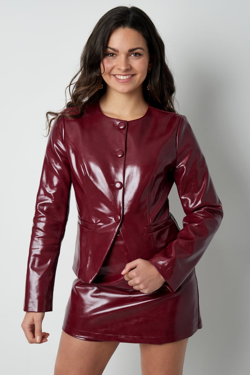 Trendy PU top - Zwart