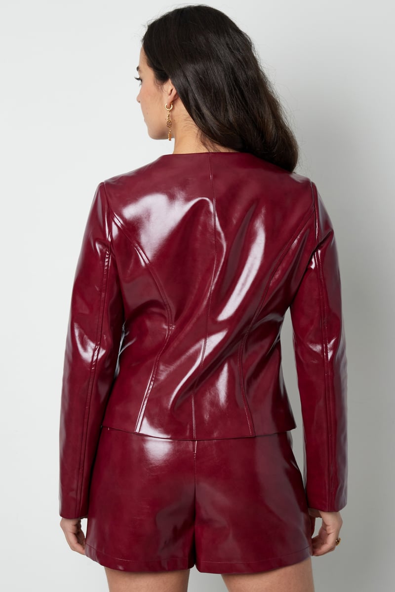 Trendy PU top - Zwart