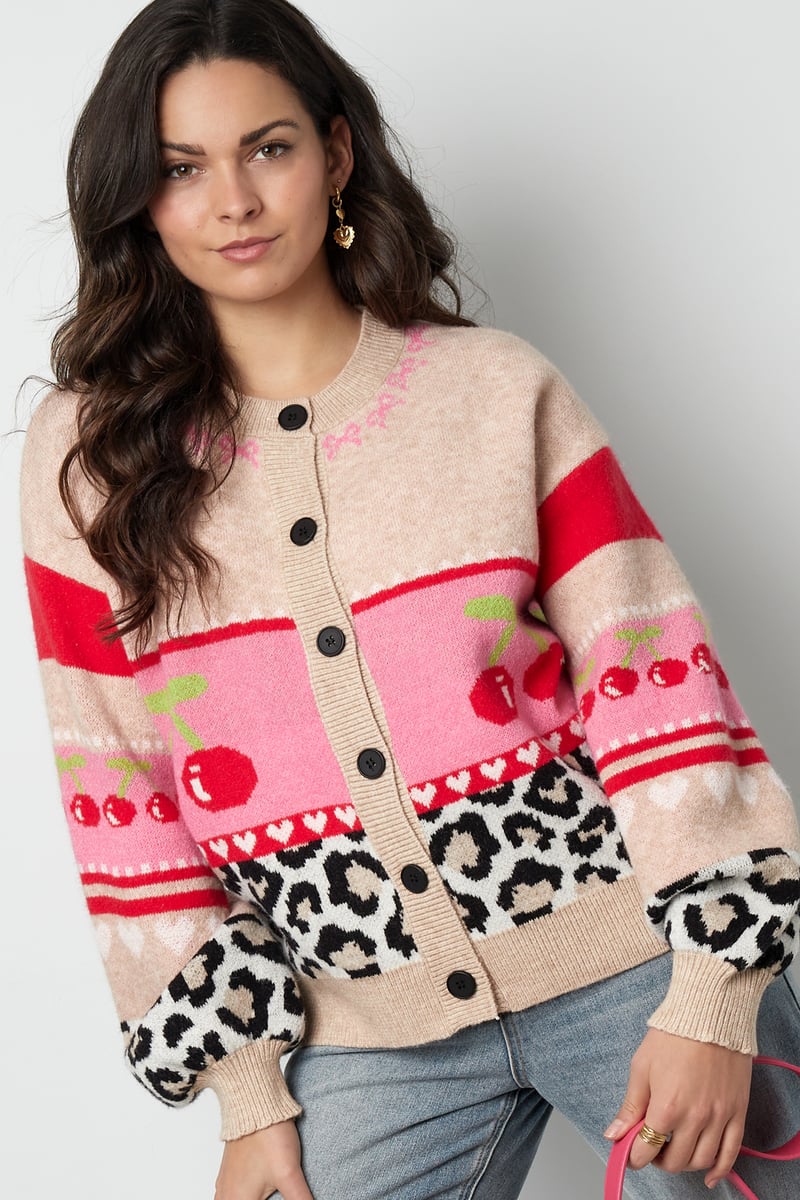Vest cherry baby - Beige roze