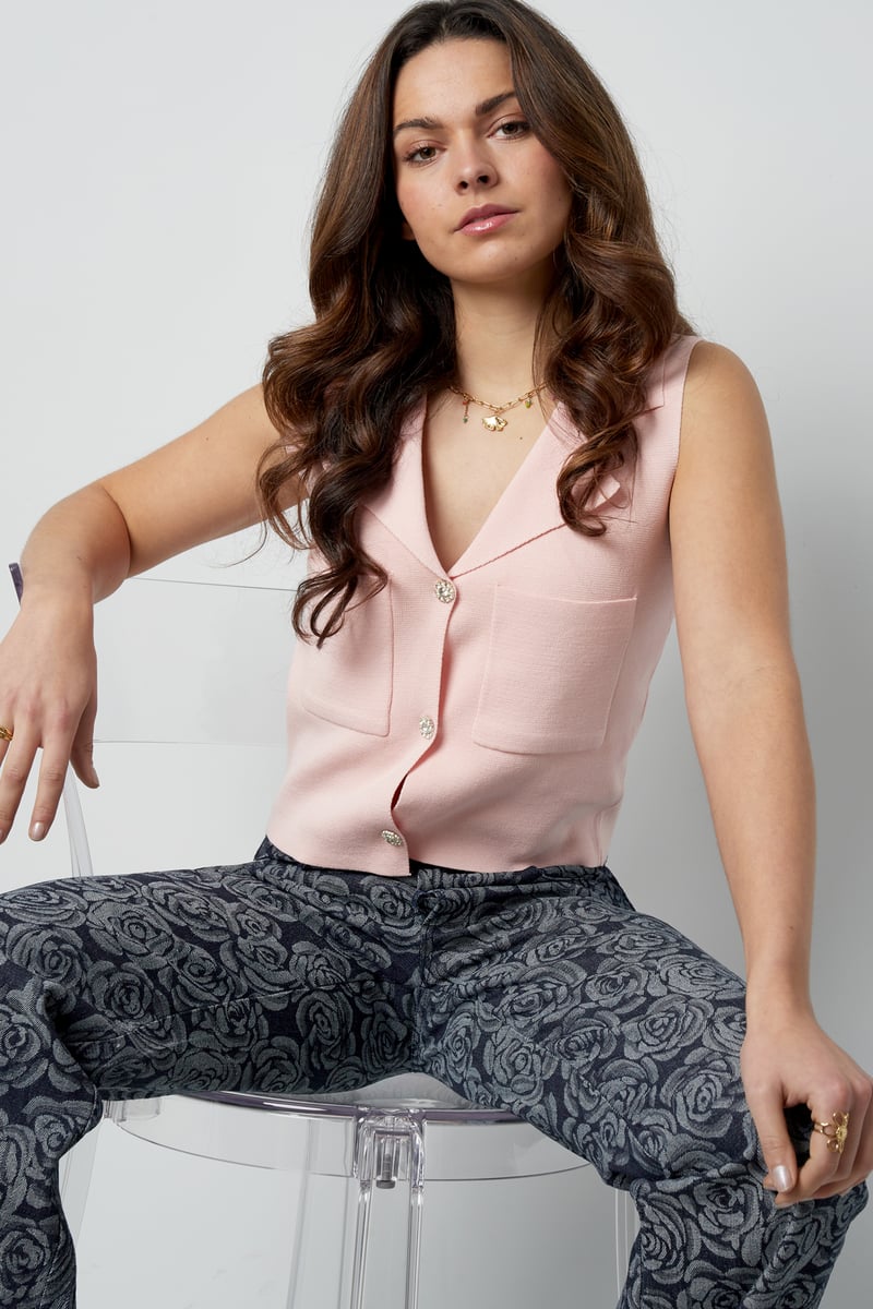 Comfy knitted top - Zwart