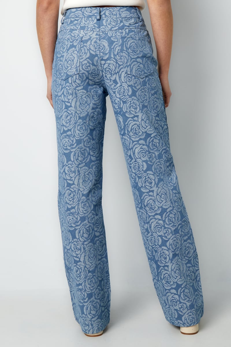 Flower fusion broek - lichtblauw