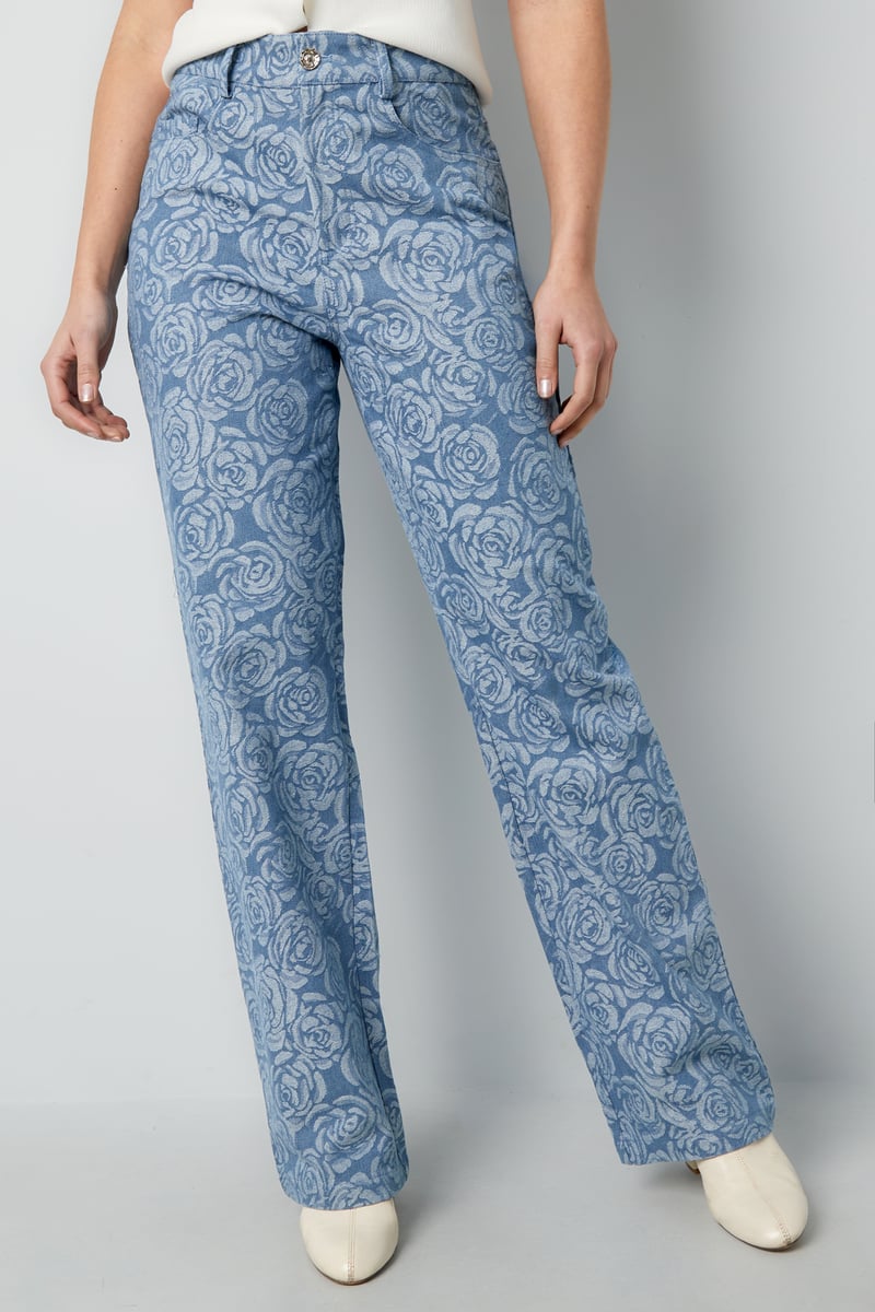 Flower fusion broek - lichtblauw