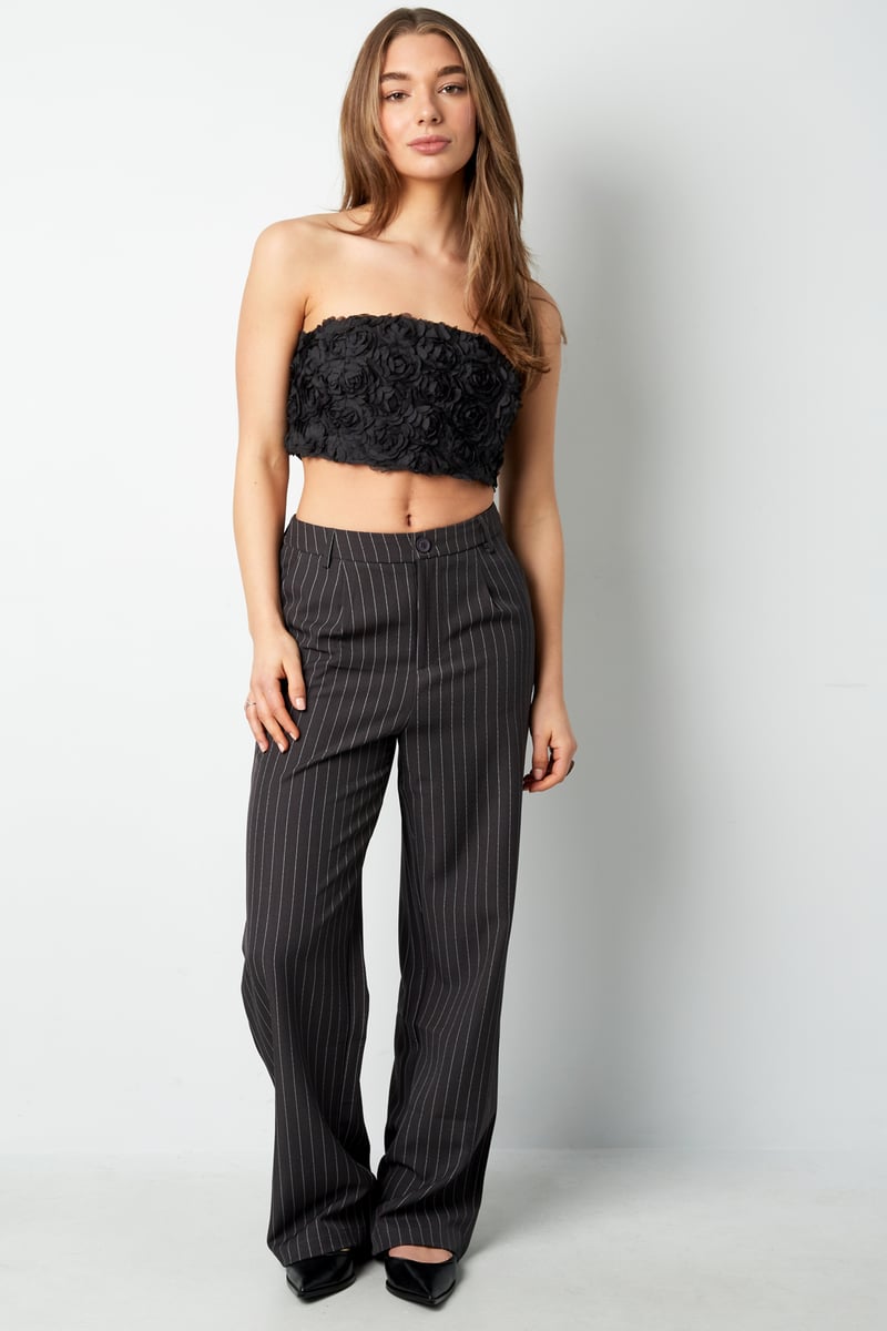 Rozen bandeau top - Zwart