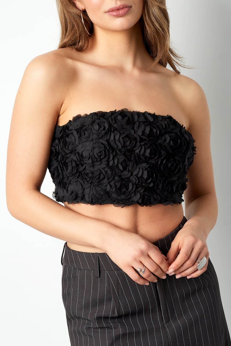 Rozen bandeau top - Zwart
